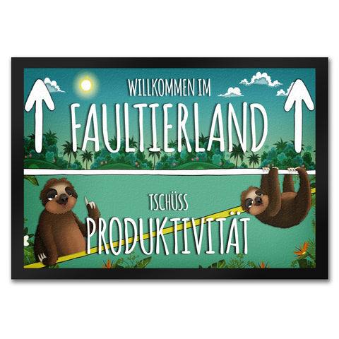 Willkommen im Faultierland Fußmatte