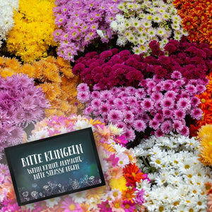 Bitte klingeln -Straße fegen Fußmatte mit Blumen Motiv