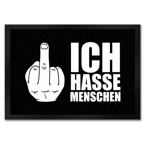 Ich hasse Menschen Fußmatte mit Mittelfinger Motiv