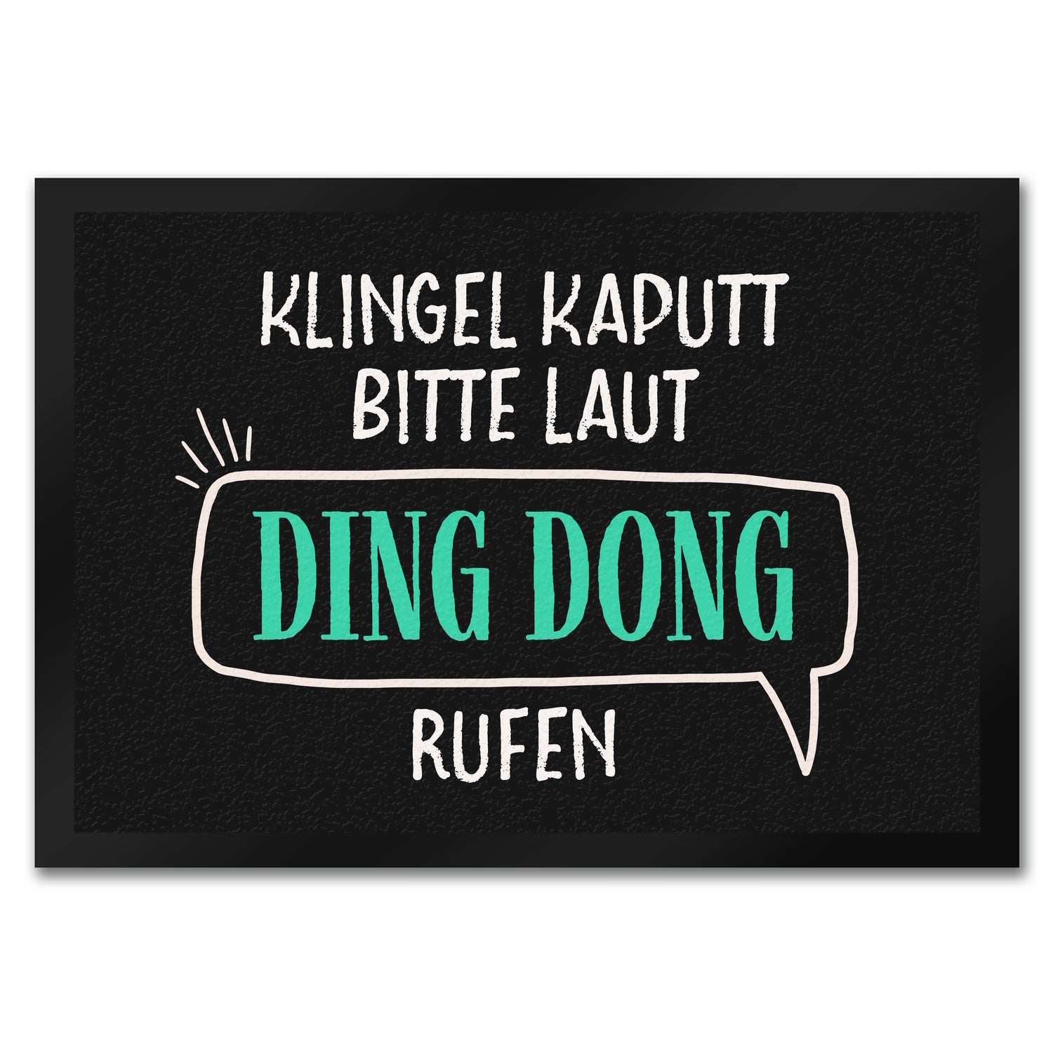 Trenddaffe – Zerbino Benvenuto Umoristico Con Scritta: Klingel Kaputt, Si Prega Di Chiamare Ding Dong (50x40 Cm)