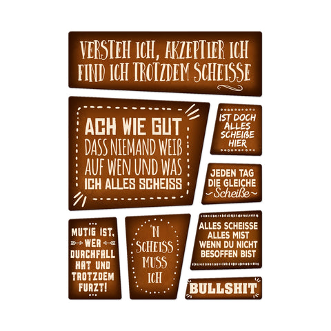 Statement Kühlschrankmagnete im 8er Set zum Thema: Alles scheiße