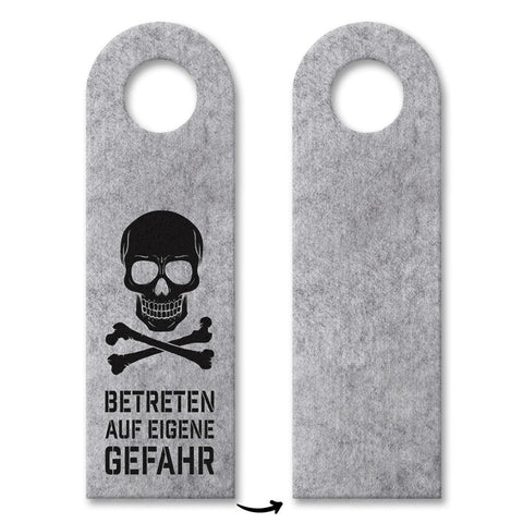 Betreten auf eigene Gefahr Totenkopf Türhänger