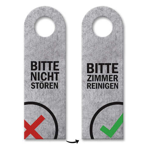 Bitte nicht stören oder Zimmer reinigen Türhänger mit Symbolen