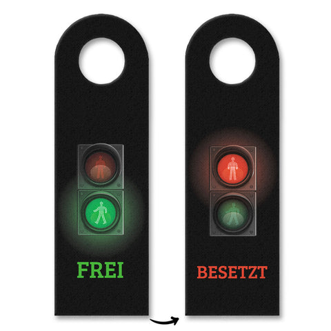 Frei oder Besetzt Türhänger mit Ampel Motiv