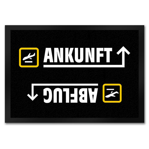 Ankunft oder Abflug Flughafen Icons Fußmatte