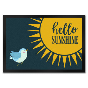 Hello Sunshine Vogel und Sonne Fußmatte