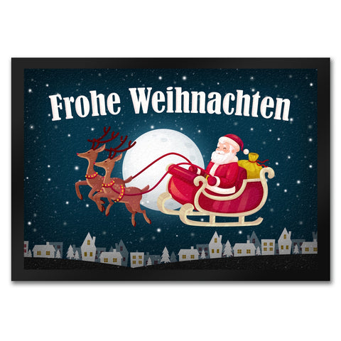 Frohe Weihnachten Fußmatte mit Weihnachtsmann Motiv