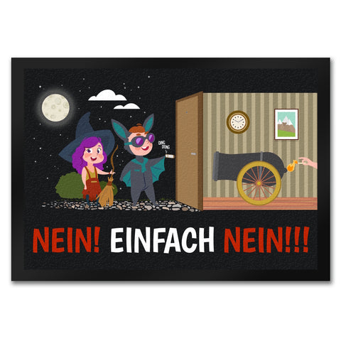 Halloween-Fußmatte mit Verbot: Nein! Einfach Nein!