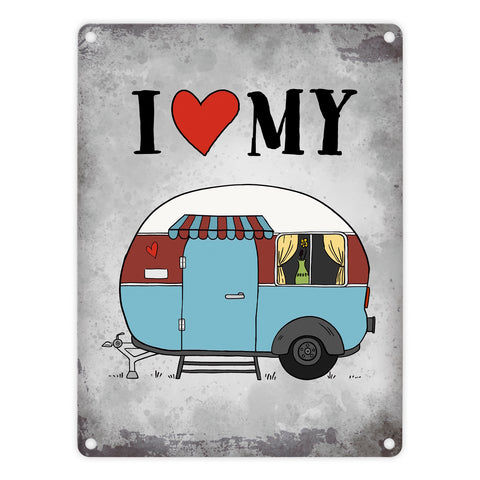 I love my Caravan Wohnwagen Metallschild