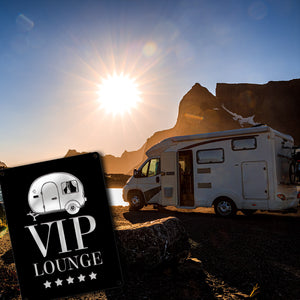 VIP-Lounge Wohnwagen Metallschild