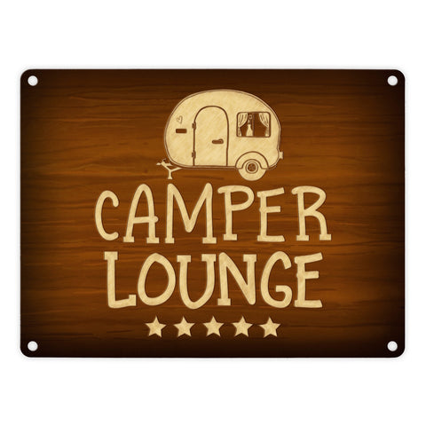 Camper - VIP - Lounge Metallschild mit Wohnwagen Motiv Wohnwagen Wohnmobil Urlaub Gast Gäste