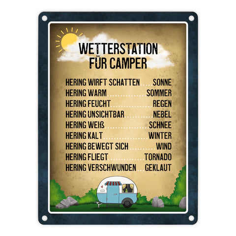 Wetterstation für Camper Metallschild