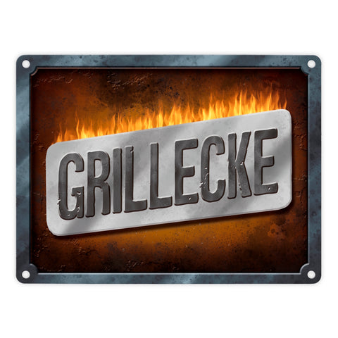 Grillecke Metallschild