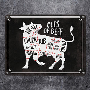 Cuts of beef BBQ Metallschild