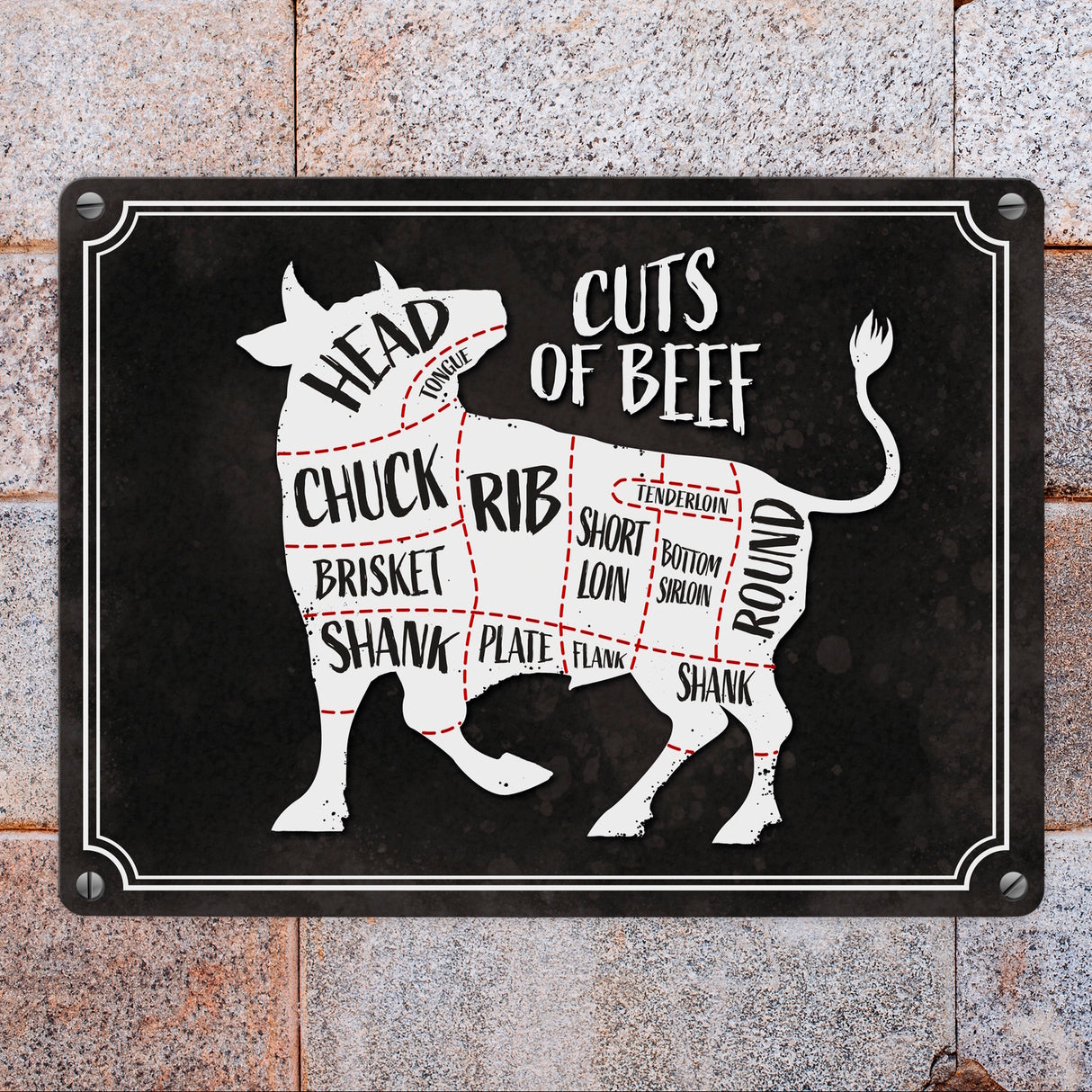 Cuts of beef BBQ Metallschild