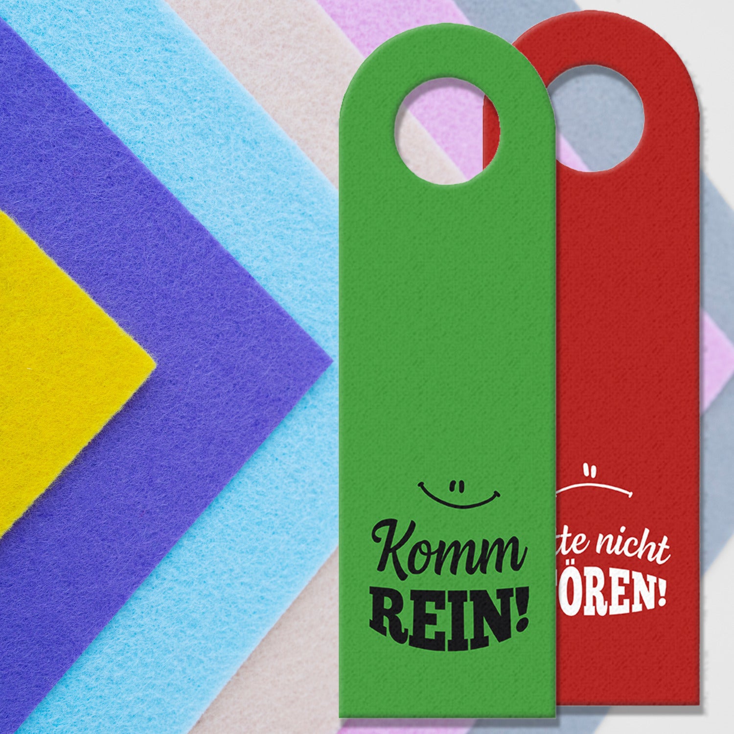 Do Not Disturb Nicht Stören / Komm Rein Türhänger Grau - Mit Lachendem Gesicht Für Zimmertüren, 8x27cm Bitte Nicht Stören Schild Büro