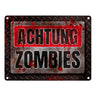 Blutiges Achtung Zombie Metallschild Halloween Zombie Angst Nacht Blut Kinder