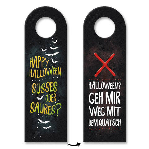 Happy Halloween oder geh weg mit dem Quatsch Türhänger