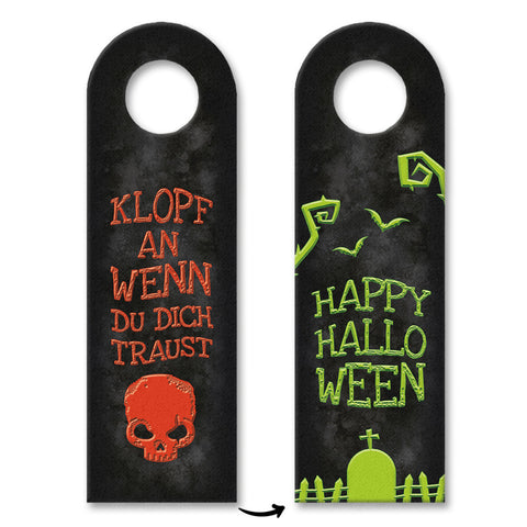 Klopf wenn du dich traust oder happy halloween Türhänger