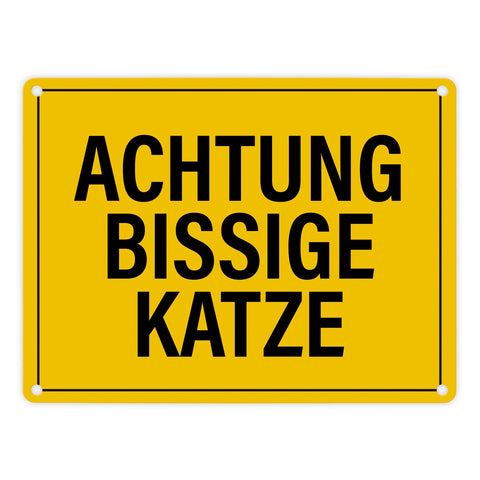 Achtung bissige Katze Metallschild
