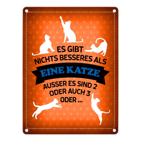 Es gibt nichts besseres als eine Katze Metallschild - Katzen Liebe Kater Haustier Lieblingstier