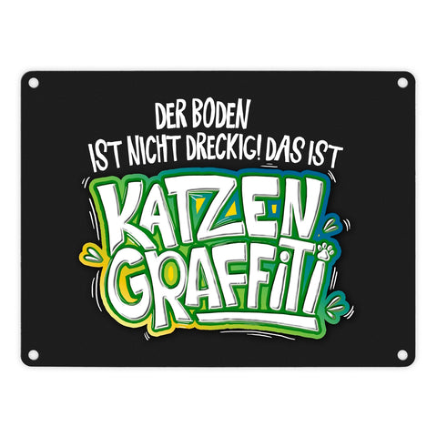 Katzengraffiti Metallschild