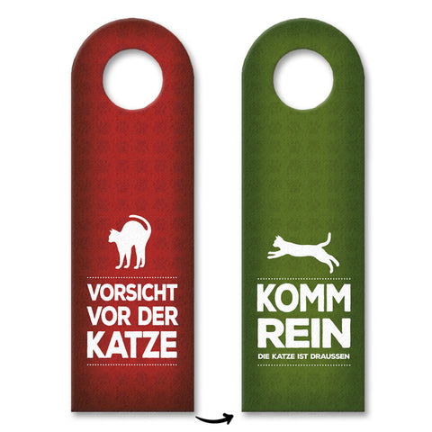 Vorsicht vor der Katze oder Komm rein Türhänger