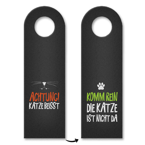 Achtung Katze beisst oder Katze ist nicht da Türhänger