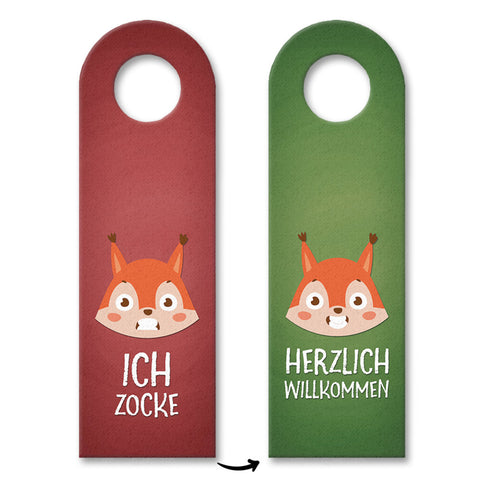 Ich zocke - Herzlich willkommen Fuchs Türhänger