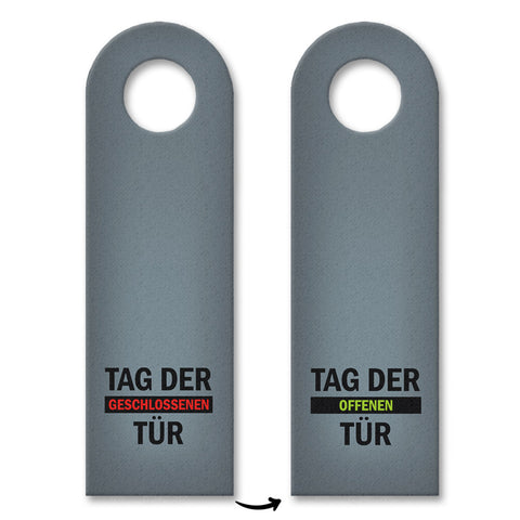 Tag der geschlossenen oder offenen Tür Türhänger