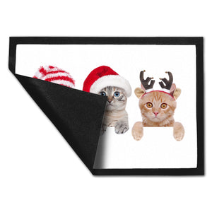 Katzen Fußmatte mit Weihnachts-Motiv