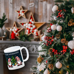 Frohe Weihnachten Kaffeebecher mit Wichtel Motiv