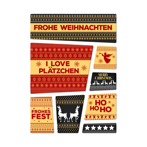 Weihnachtsmuster Kühlschrankmagnete im 8er Set