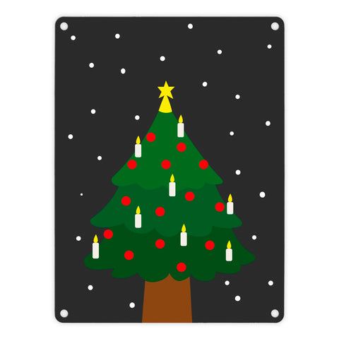 Weihnachtsbaum im Schnee Metallschild