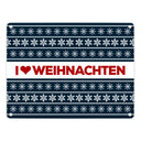I love Weihnachten Metallschild mit Weihnachtsmuster Motiv - Weihnachten Herz Liebe Stern Schnee