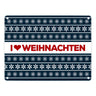 I love Weihnachten Metallschild mit Weihnachtsmuster Motiv - Weihnachten Herz Liebe Stern Schnee