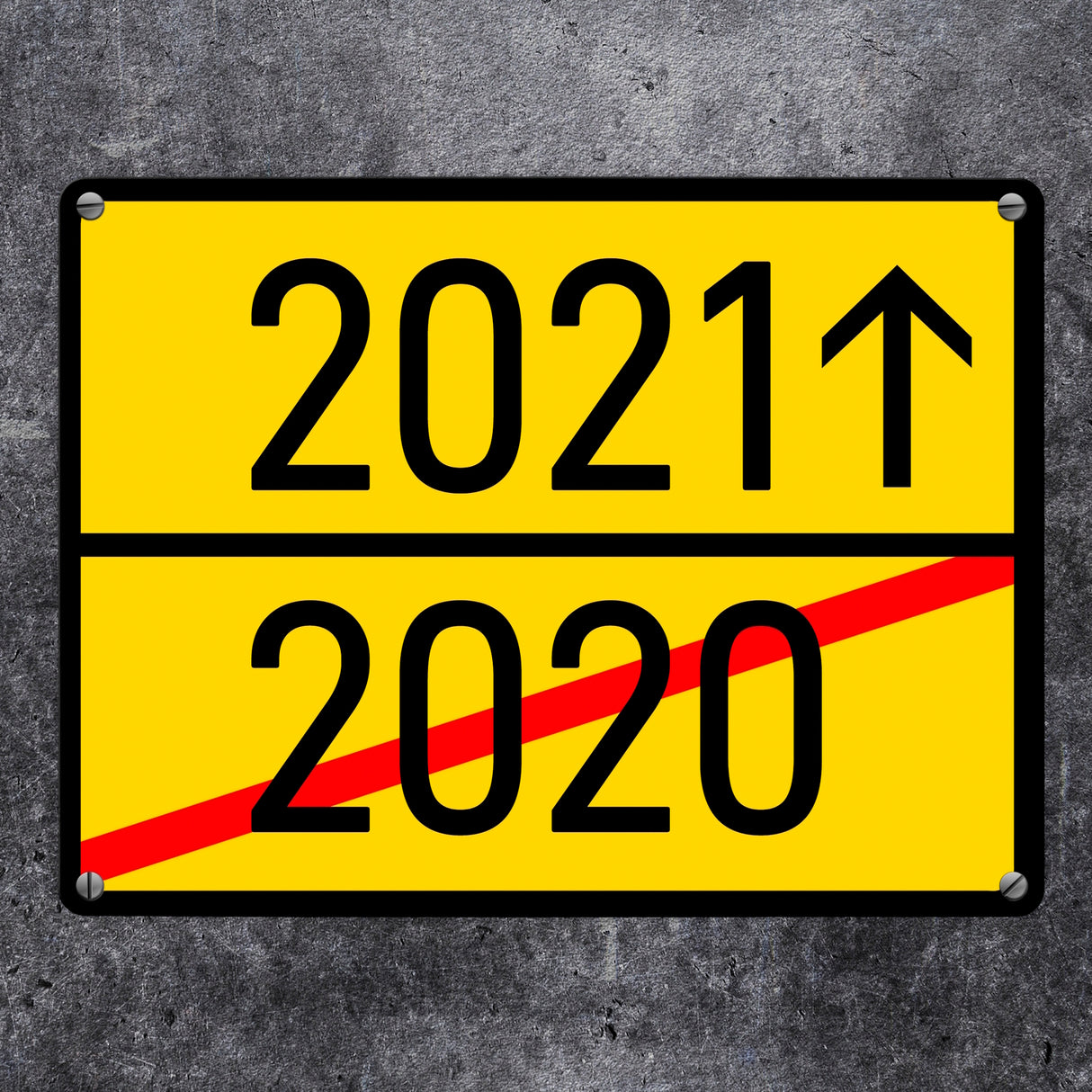 Anfang 2021 Ende 2020 Stadtschild Metallschild