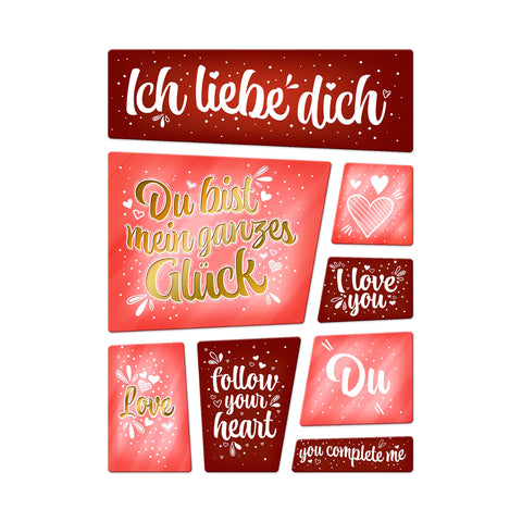 Ich liebe dich Kühlschrankmagnete im 8er Set