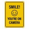 Smile you're on camera Metallschild - Kamera Lachen Lächeln Grundstück Eigentum Geischt