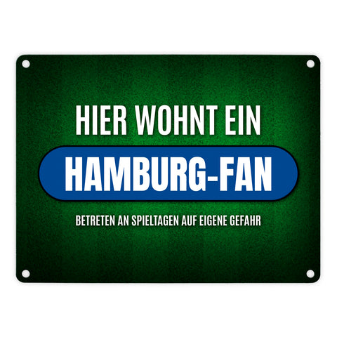 Hier wohnt ein Hamburg-Fan Metallschild