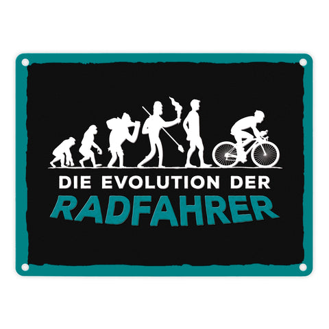 Die Evolution der Radfahrer Metallschild