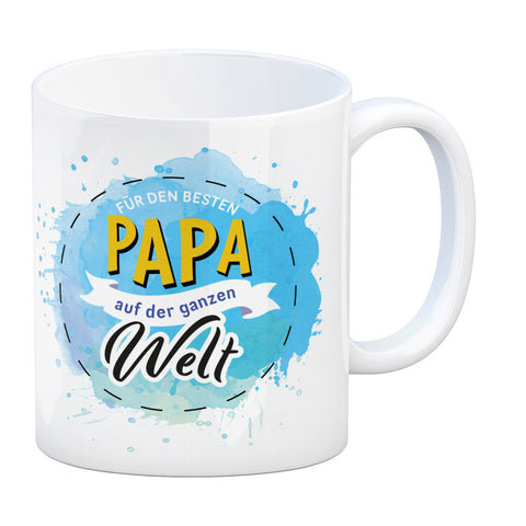 Für den besten Papa Kaffeebecher mit Wasserfarben Motv