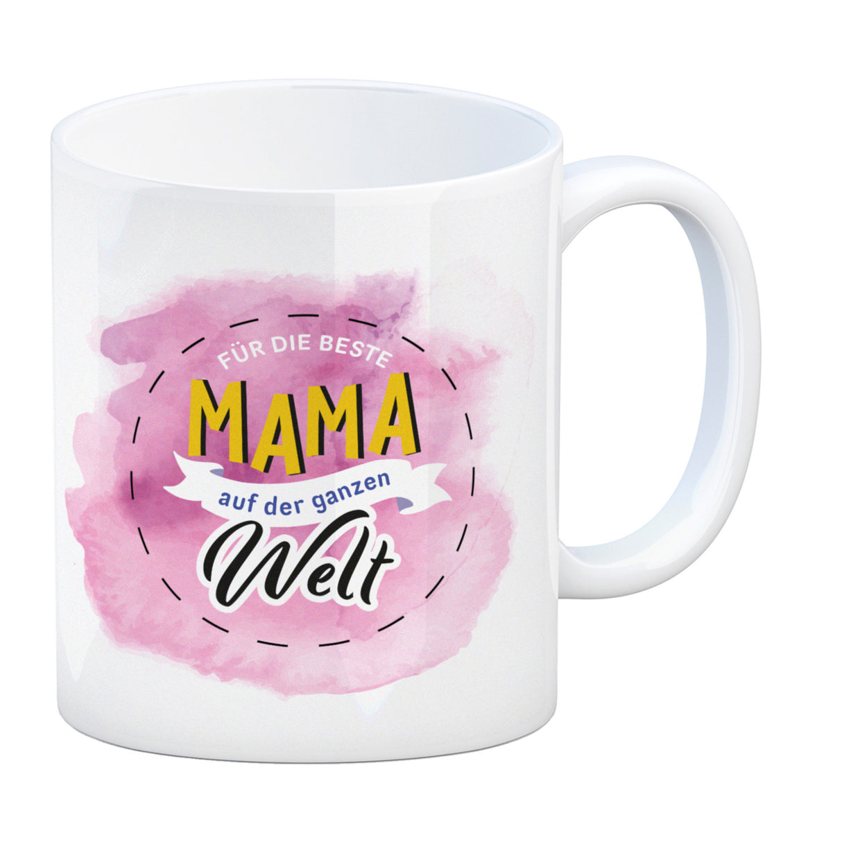 Für die beste Mama Kaffeebecher mit Wasserfarbenmotiv
