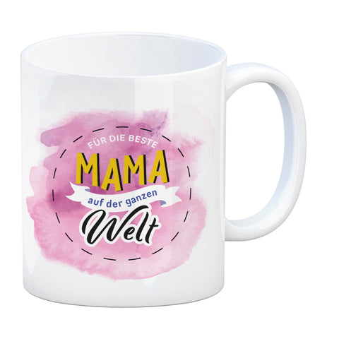 Für die beste Mama Kaffeebecher mit Wasserfarbenmotiv