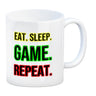 Kaffeebecher Eat. Sleep. Game. Repeat. Zocker Tasse für Gamer