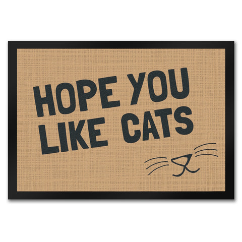 Fußmatte Hope you like cats mit Katzengesicht - Türmatte Kater Haustier