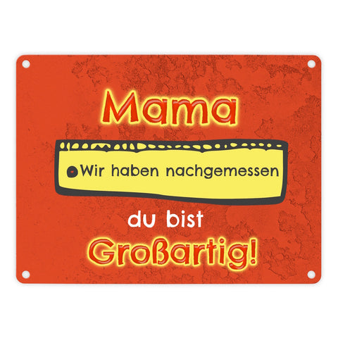 Metallschild Mama du bist großartig - Meterstab Muttertag Geschenk