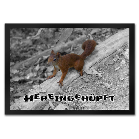 Hereingehüpft Fussmatte mit Eichhörnchen