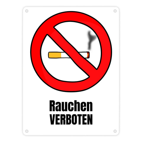 Rauchen verboten Verbotsschild im Comic-Stil