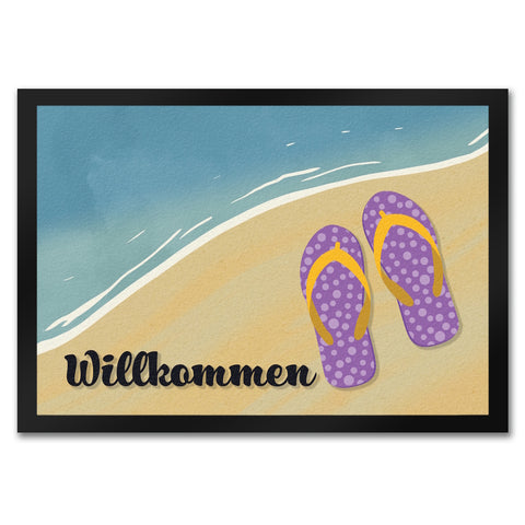 Willkommen - Fußmatte mit Strandmotiv